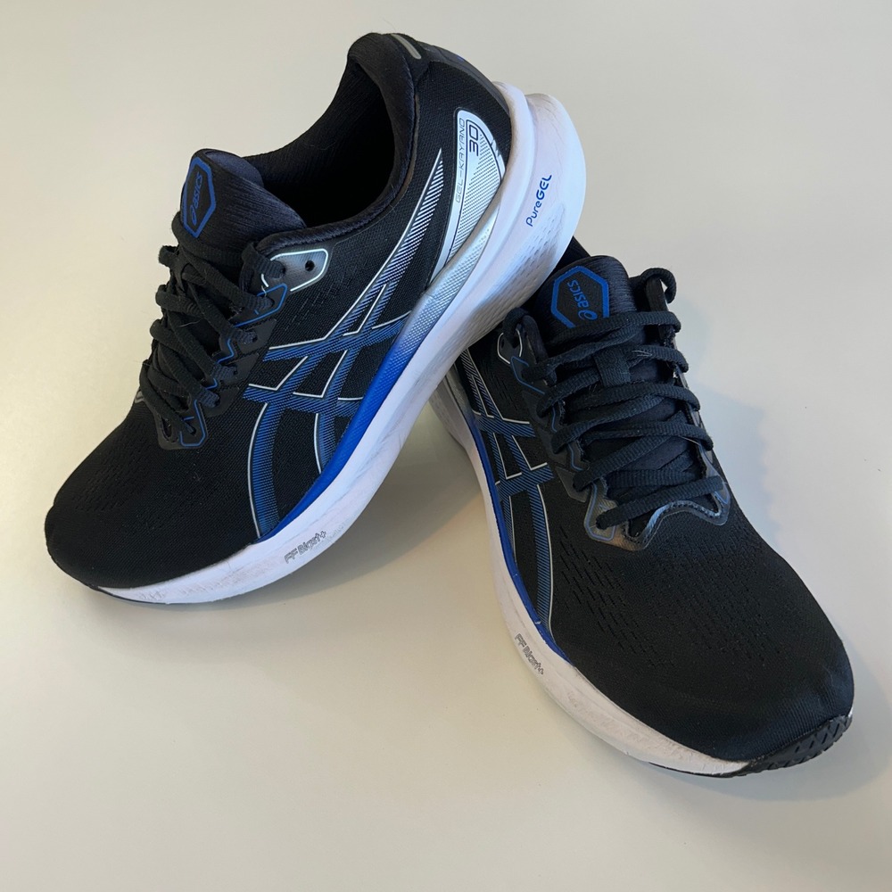 Asics Gel-Kayano 30 Mens Running Shoes Black Blue Silver 1011B548 Size 11